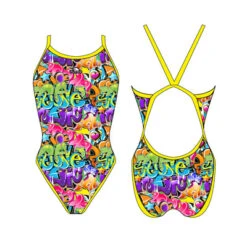 BAÑADOR NATACION NIÑA GRAFFITTI 2016 (REVOLUTION)