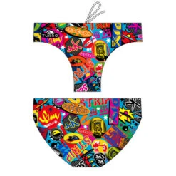 BAÑADOR NATACION NIÑO STICKERS COLORS (PRO-RESIST)