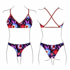 TOP BIKINI 'MARE' NIÑA BLACK FLOWER